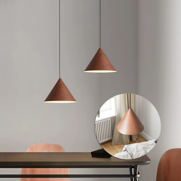 Luminária Pendente Cone Imbuia 30cm Good Iluminação GI-156-1M - Imagem 2