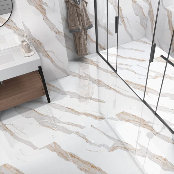 Piso Formigres 81×81 Calacata Bianco Polido Retificado - Imagem 2