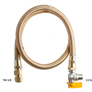 Kit p/ Gás Doméstico Flex Tomback 1/2(I)x1200mm Registro Esfera Maqenge