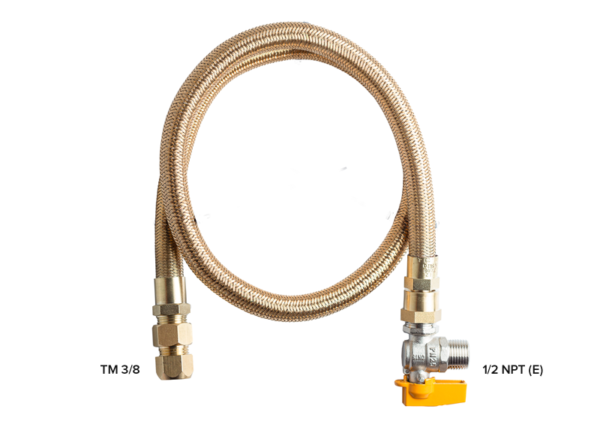 Kit p/ Gás Doméstico Flex Tomback 1/2(I)x1200mm Registro Esfera Maqenge