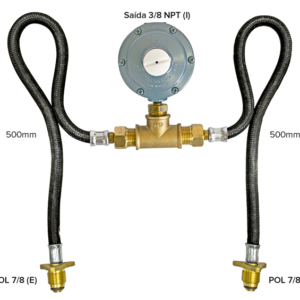 Flexível Mang. Nitrílica (2X) 9/16(E)x1/4(I)x500mm 2X P45 Reg. 7Kg (Aliança 506/03) Semi Ind. Ultragáz Maqenge