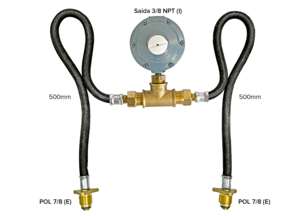 Flexível Mang. Nitrílica (2X) 9/16(E)x1/4(I)x500mm 2X P45 Reg. 7Kg (Aliança 506/03) Semi Ind. Ultragáz Maqenge
