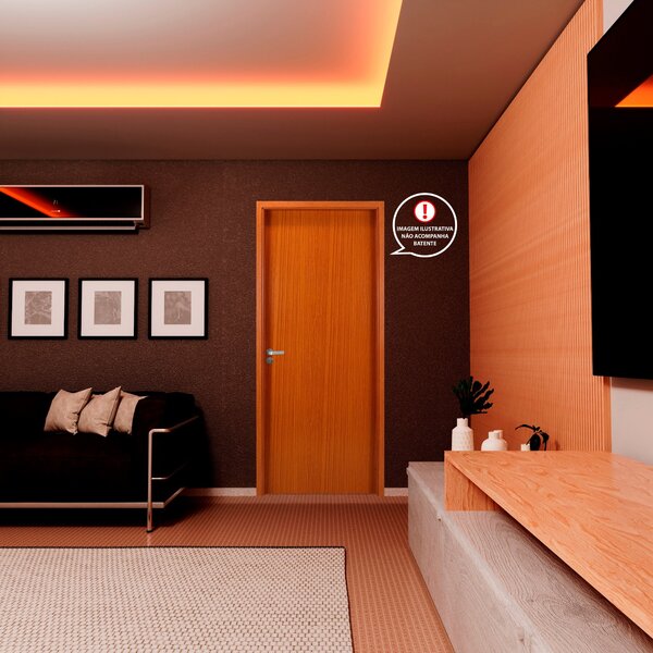 Porta Madeira Lisa Mogno Semi Oca 210x60cm/70cm Espessura 3,5cm MGM - Imagem 2