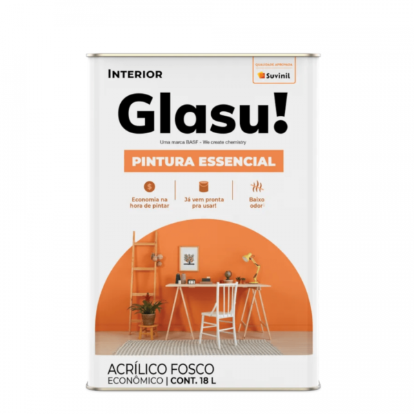 Tinta Acrílica Glasu Pintura Essencial Fosco 18L