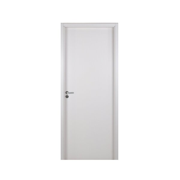 Kit Porta De Madeira Lisa Branco Semi Oca 215x74cm/84cm c/ Batente MGM