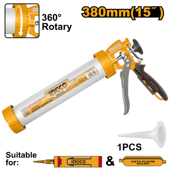 Aplicador de Silicone Tubular em Alumínio 15″ Ingco HCG0115