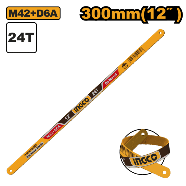 LAMINA DE SERRA MANUAL BIMETAL 12″ 24 DENTES INGCO HSBB12246