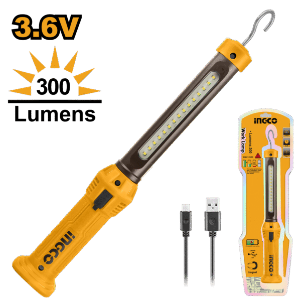 LÂMPADA DE TRABALHO LED 3,6B 300 LUMENS INGCO HWLI35261