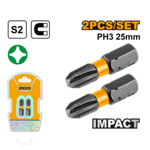 JOGO DE BITS DE IMPACTO PH3 25MM C/2 PC INGCO SDBIM71PH325