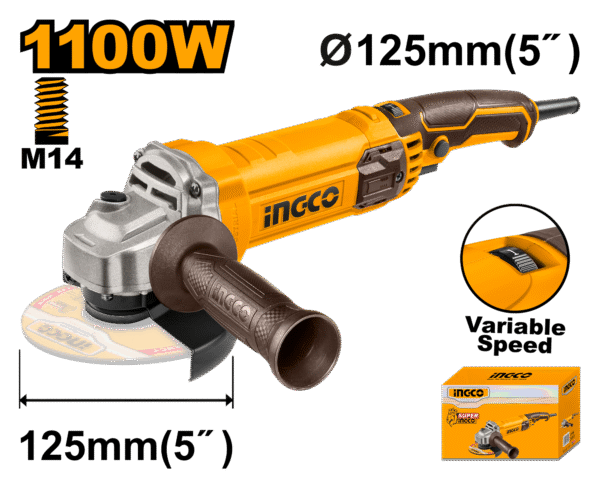 Esmerilhadeira Angular 5″ 1100W 127V Ingco UAG1100385-91