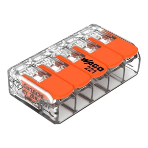 WAGO- CONECTOR DE JUNCAO COMPACT 6MM 5X - 221-615
