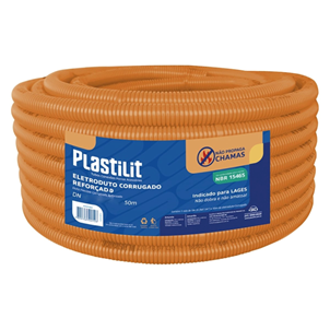 MANG LARANJA REFORÇADA CORRUGADA 25MM - ROLO 10M/50M PLASTILIT
