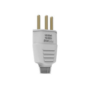 ENERBRAS- PLUGUE MACHO CINZA 180 2P+T 10A CONNECT