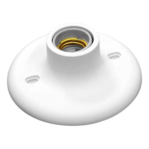 PLAFON PLAST C/SOQ PORC E27 - BRANCO