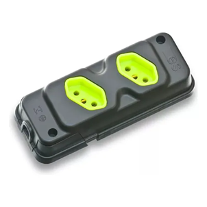 TOMADA EM BARRA ROBUST 2 TOMADAS - 2P+T - CINZA/VERDE FIOLUX