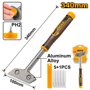 INGCO- RASPADOR DE ALUMINIO 340MM C/6 LAMINAS CK75