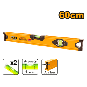 INGCO- NIVEL DE ALUMINIO 1MM ESPESSURA  60CM