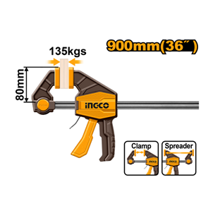 INGCO- GRAMPO TIPO SARGENTO DE APERTO RAPIDO 80X900MM(36 POL) 135KG - HQBC24802