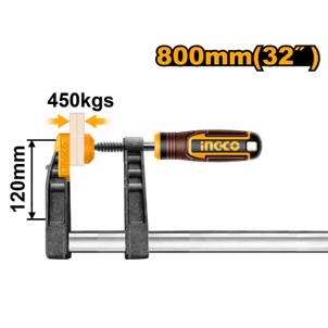 INGCO- GRAMPO SARGENTO PROFISSIONAL 120X800MM 450KG - HFC021203