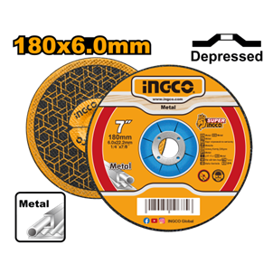 INGCO- DISCO DE DESBASTE PARA METAL 7 (180X6 0X22 2MM) MGD601801
