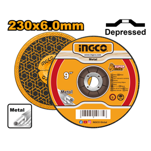 INGCO- DISCO DE DESBASTE PARA METAL 9 (230X6 0X22 2MM) - MGD602301