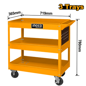 INGCO- CARRO DE FERRAMENTAS 3 NIVEIS C/RODAS 719X365X663MM - HPTCT031