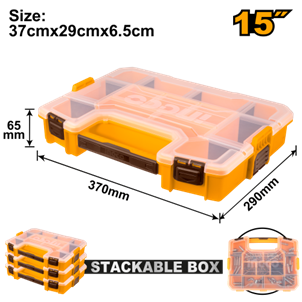 INGCO- CAIXA PLASTICA P/FERRAMENTAS C/REPARTICAO 37X29X6.5CM INGCO - PBX1511