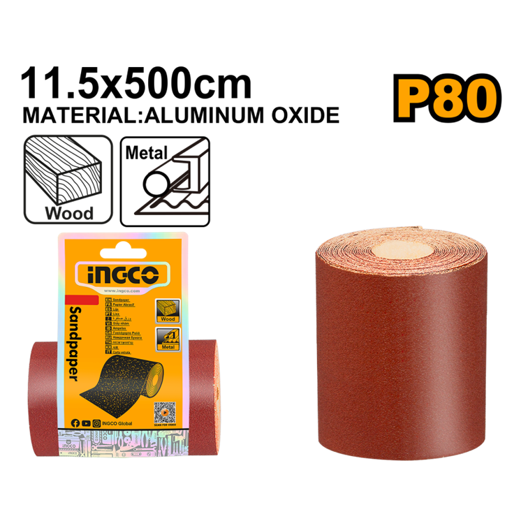 LIXA EM ROLO 80 11.5X50CM INGCO AKHS08065
