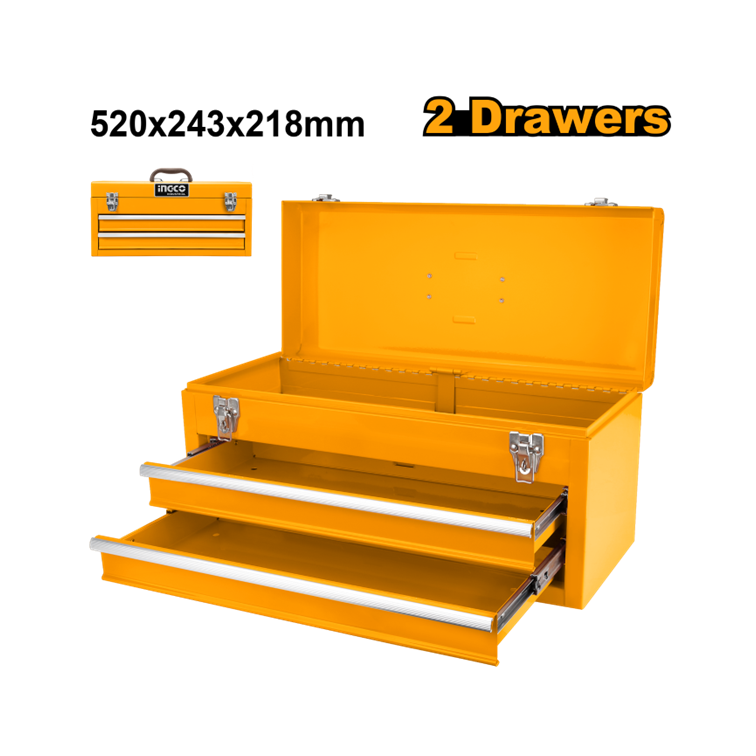 CAIXA DE FERRAMENTAS DE ACO COM 2 GAVETAS 520X218X243MM INGCO HTB06
