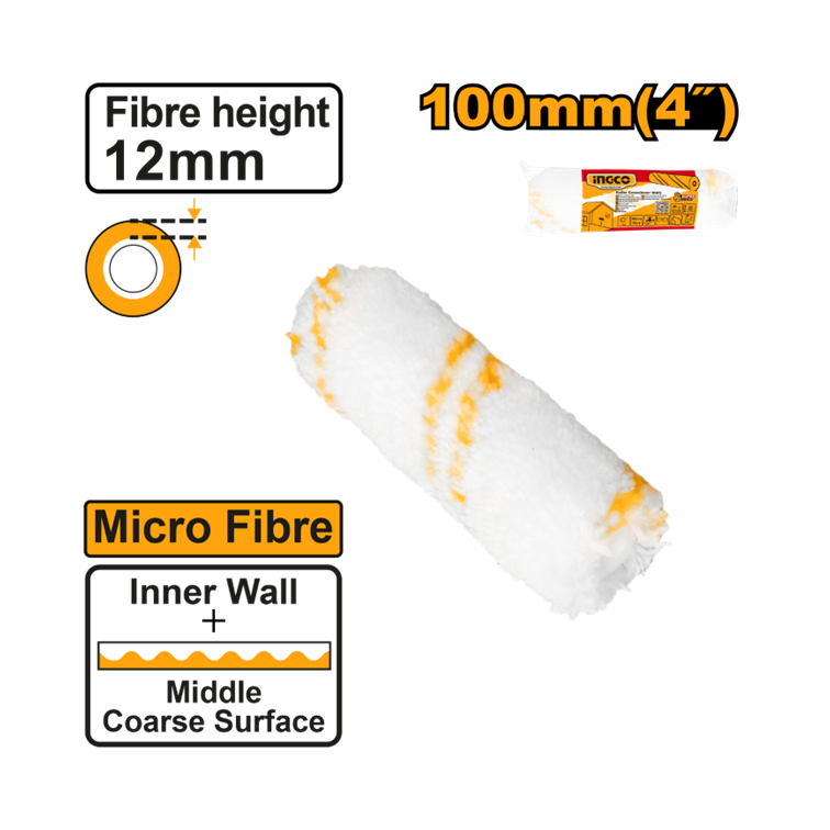 ROLO DE MICRO FIBRA 12X100MM INGCO HRC3610016
