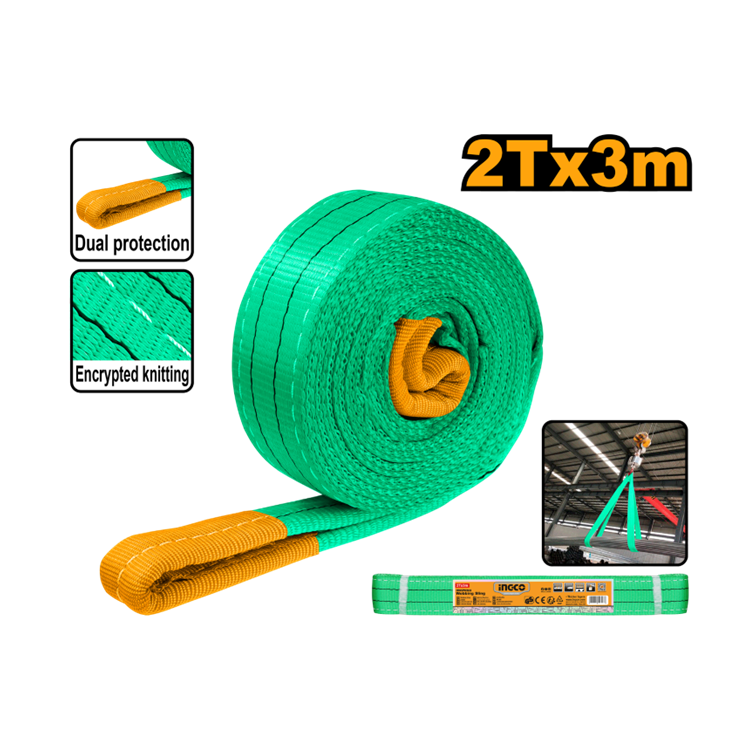 CINTA PARA ELEVACAO DE CARGA 2TX3M VERDE INGCO HWSP0203