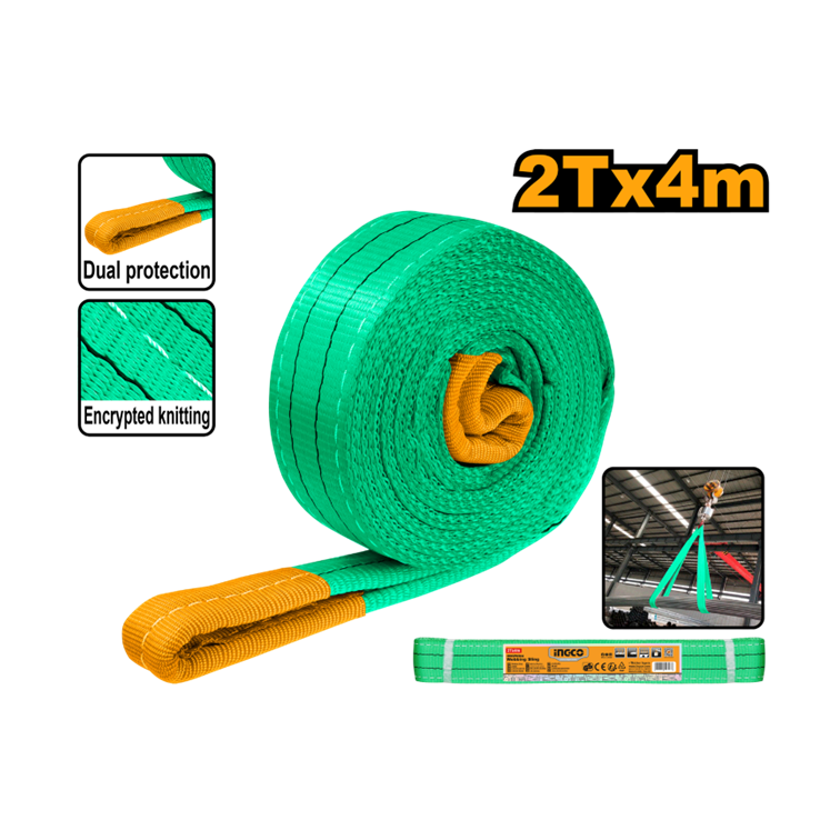 CINTA PARA ELEVACAO DE CARGA 2TX4M VERDE INGCO HWSP0204