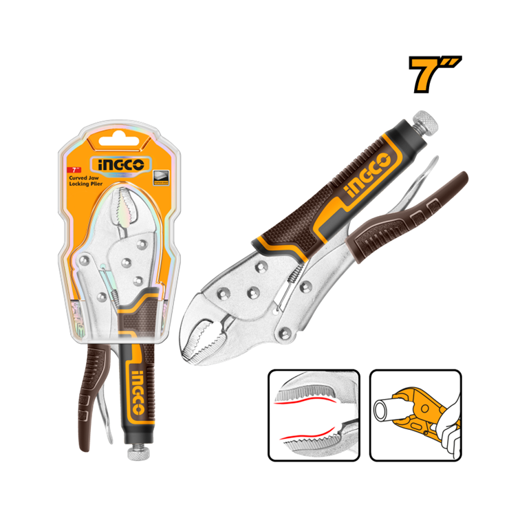 ALICATE DE PRESSAO MORDENTE CURVO 7" INGCO HCJLW0207